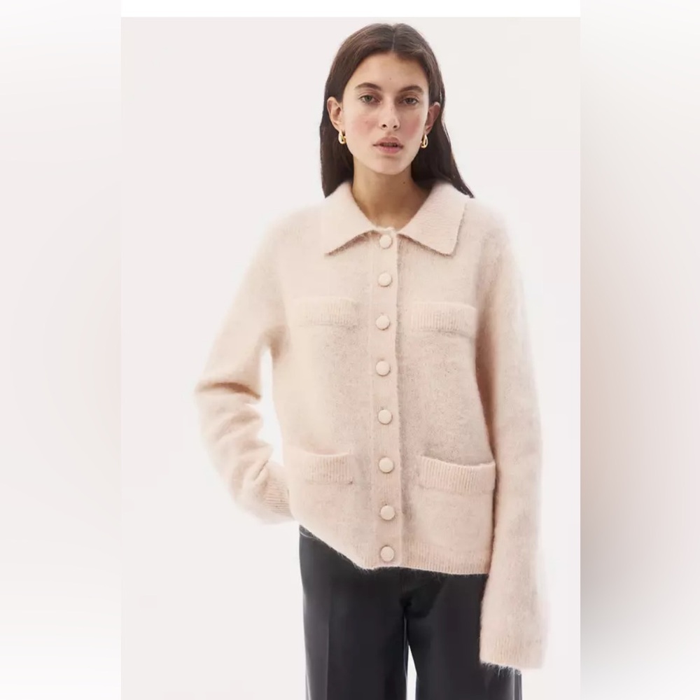 H&M Premium Selection Mohair-Blend Cardigan with Collar NWOT